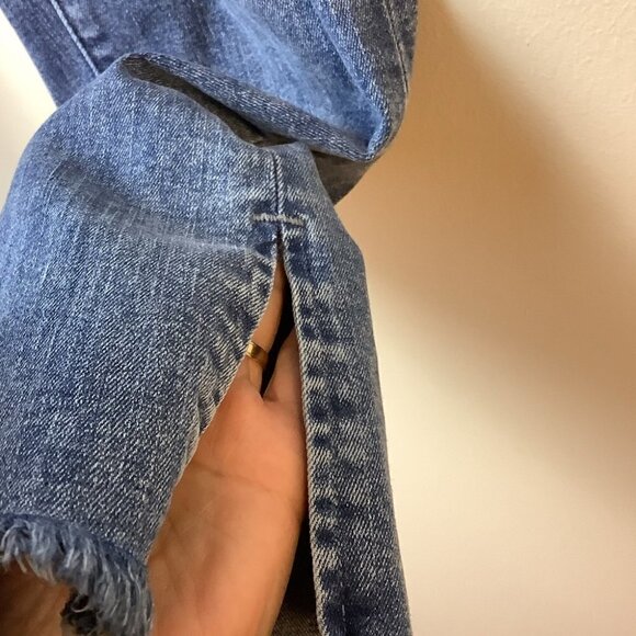 LEVI’S 724 HIGH RISE STRAIGHT DISTRESSED RAW HEM JEANS - Picture 8 of 10